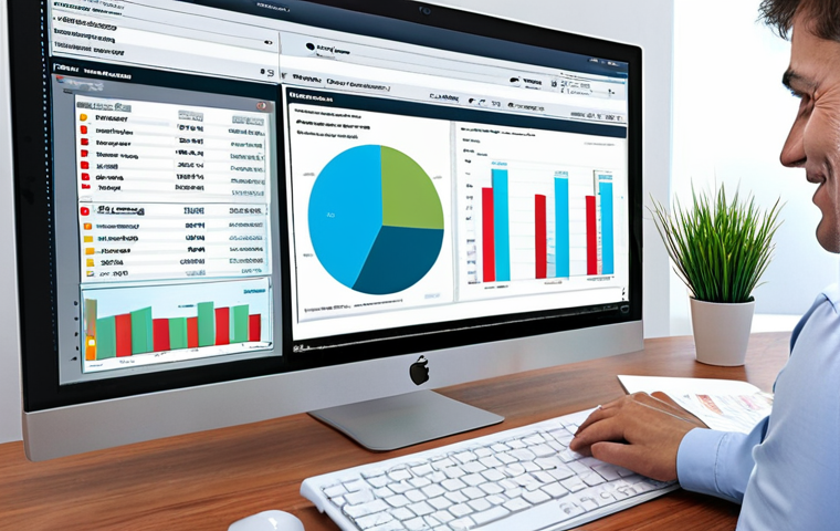 **
A friendly, modern accountant working at a bright, clean desk. They are reviewing financial data displayed on a user-friendly software interface. The image highlights the blend of human expertise and technological efficiency in financial planning. Focus on a sense of trust and competence.
**